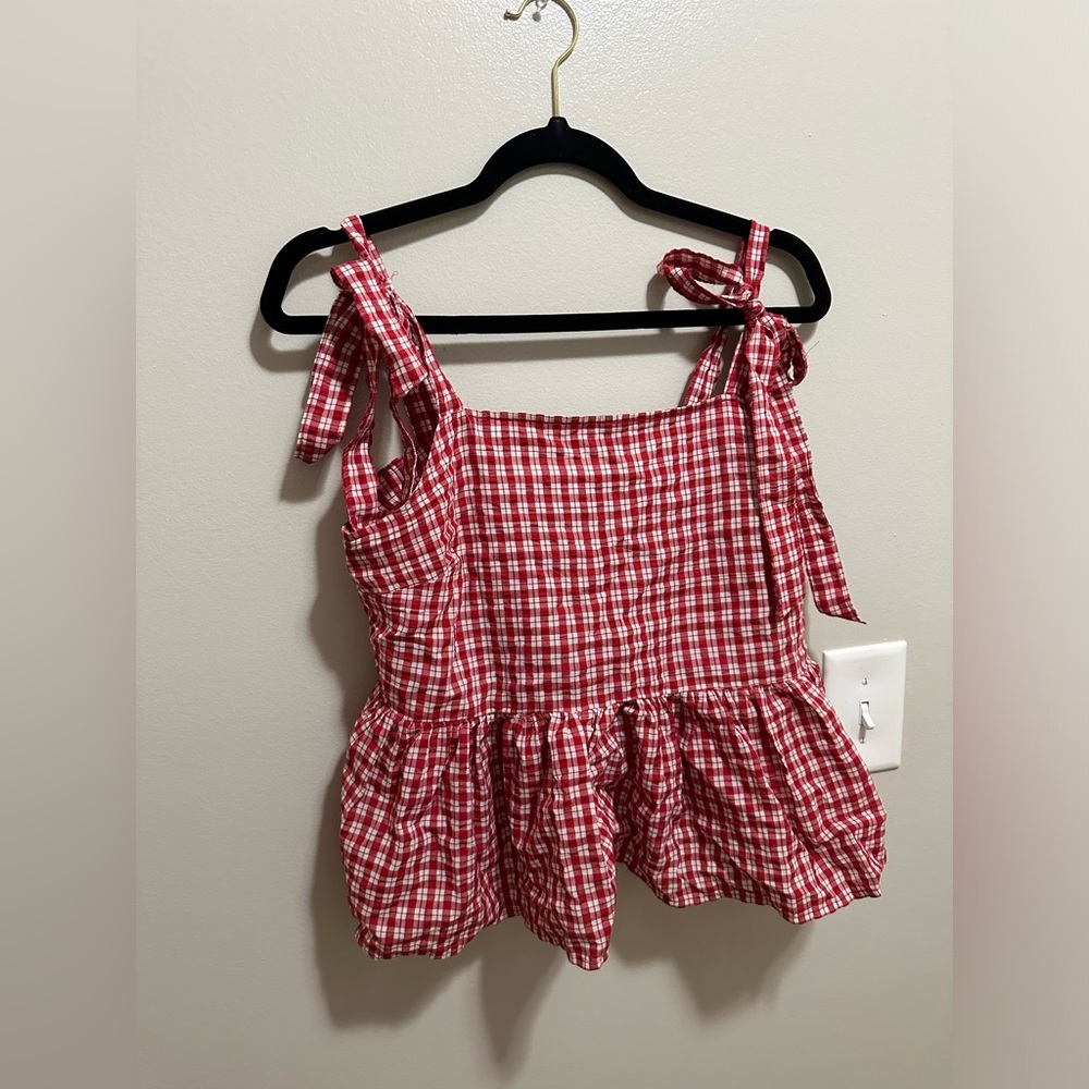 Madewell Tie strap peplum top